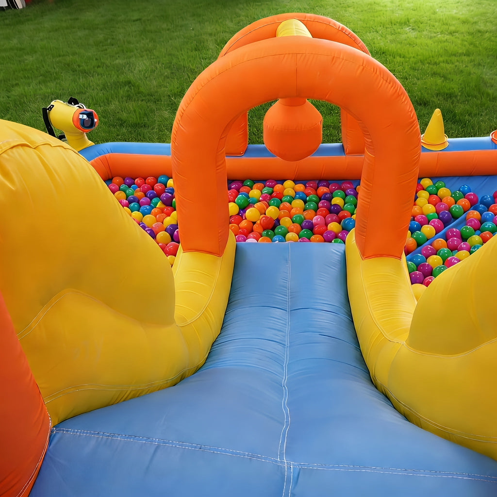 15ft Inflatable Water Park for Kids & Adults – Backyard Obstacle Course with Slide, Tunnel, Boxing, Water Gun, Sprinklers, Climbing Wall, Hoop & Ball Pit – Large Summer Splash Pool Party Fun