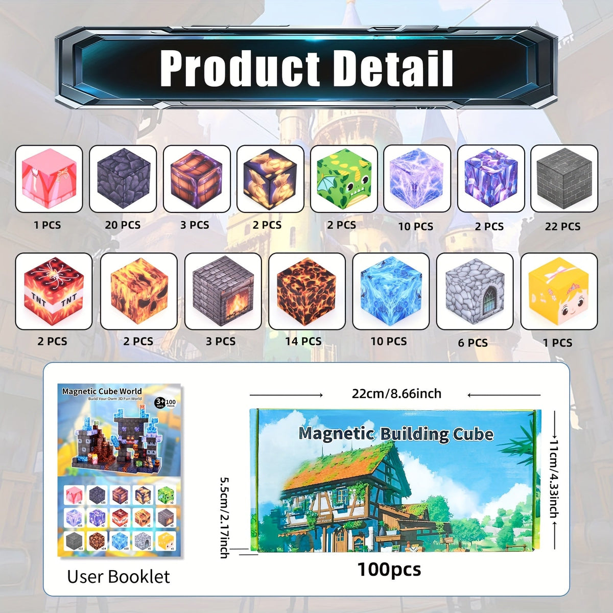 Magnetic Building Blocks Kit 100 or 162 Pieces - STEM Educational Magnetic Tiles Construction Set for Kids Boys and Girls, Creative 3D Building Toy, Birthday Easter Christmas Gift for Children
