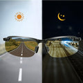 Men's Photochromic Driving Glasses with TAC Polarized Lenses – Black Metal Frame Day & Night Vision Sunglasses, Anti-Glare UV Protection Eyewear for Driving & Everyday Casual Wear