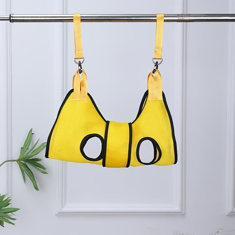 Dog Grooming Hammock – Breathable Hanging Pet Restraint Hammock for Nail Trimming, Bathing & Grooming Small Dogs & Cats, S/M/L Sizes, Hook & Loop Fastener 5-Piece Set