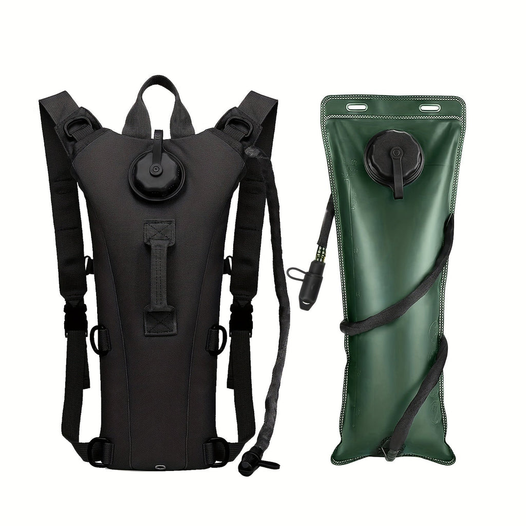Hydration Backpack with 3L Water Bladder – Nylon Hiking Pack with Included Water Bag for Camping, Trail Running & Outdoor Adventures, Available in Khaki, Green, Camo & Camo Gray