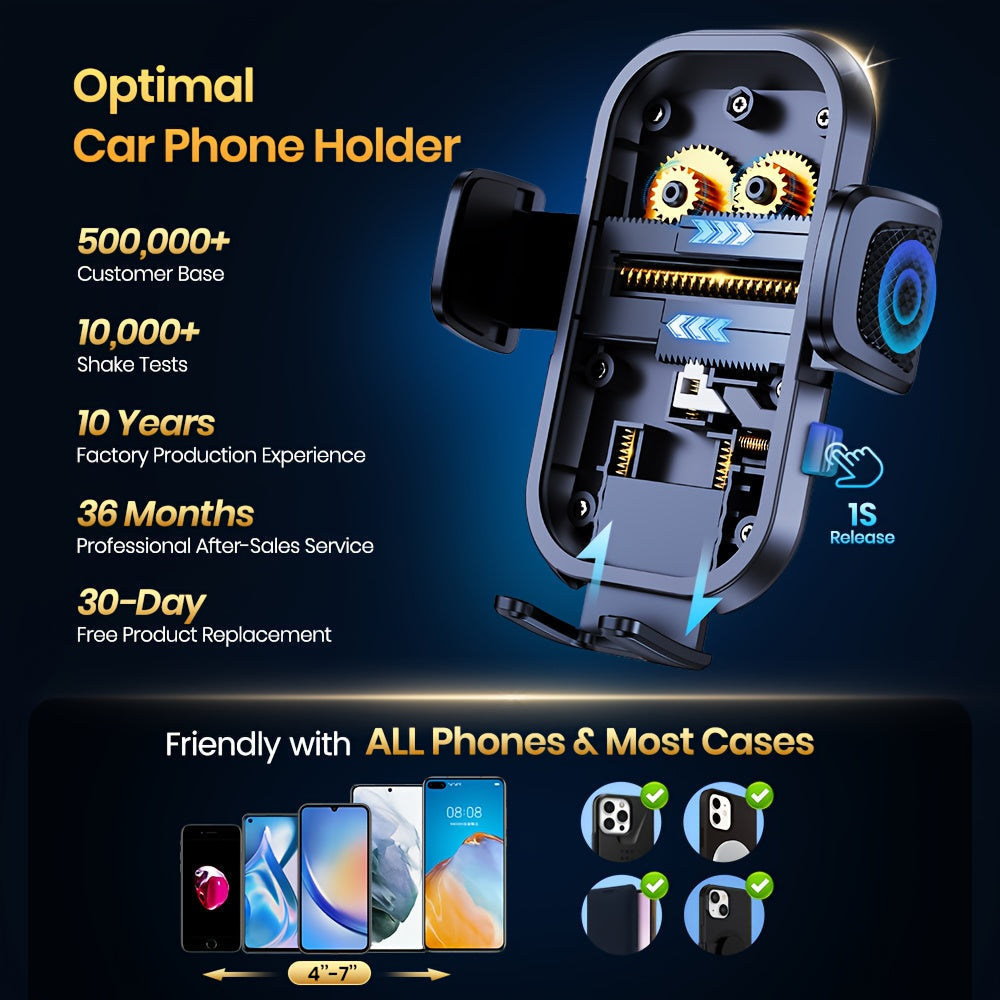 Car Phone Holder Dashboard & Air Vent Mount | 360° Adjustable, Strong Adhesion, High Stability – Universal Fit for All Smartphones, iPhone, Samsung, Android – Style A, B & Vent Mount