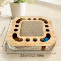 Interactive Cat Scratcher Toy with Ball Track Square Corrugated Cardboard Multi-Level Platform Scratch Pad Play Lounge for Indoor Cats Kittens Cat Scratching Board with Spinner