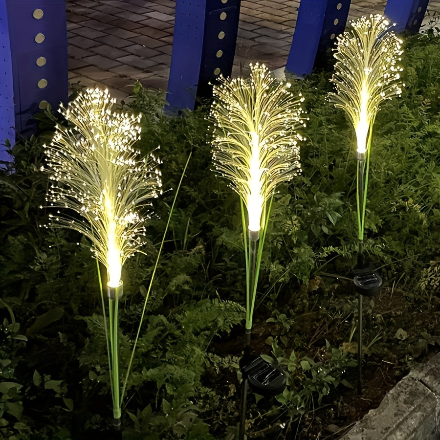 Solar Powered Golden Grass Garden Lights – Energy-Efficient Outdoor Decorative Stake Lights for Yard, Patio & Balcony, Nickel Battery, Semi Flush Mount, Available in 1pc or 2pcs