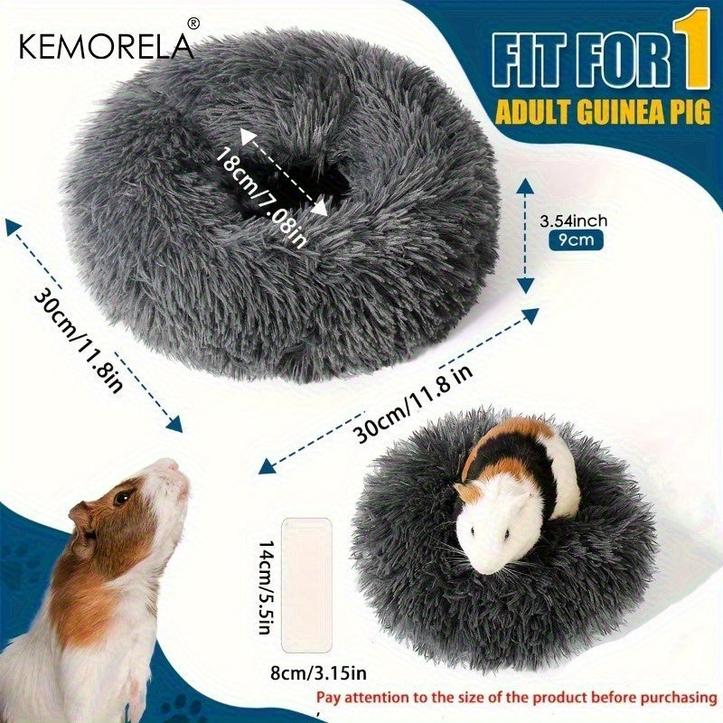 Ultra-Soft Plush Small Pet Nest – Cozy Warm Hamster Sleeping Bed with Non-Slip Bottom & Insulated Padding, Round Fluffy Hideout for Guinea Pigs, Hamsters & Small Animals, Light Blue