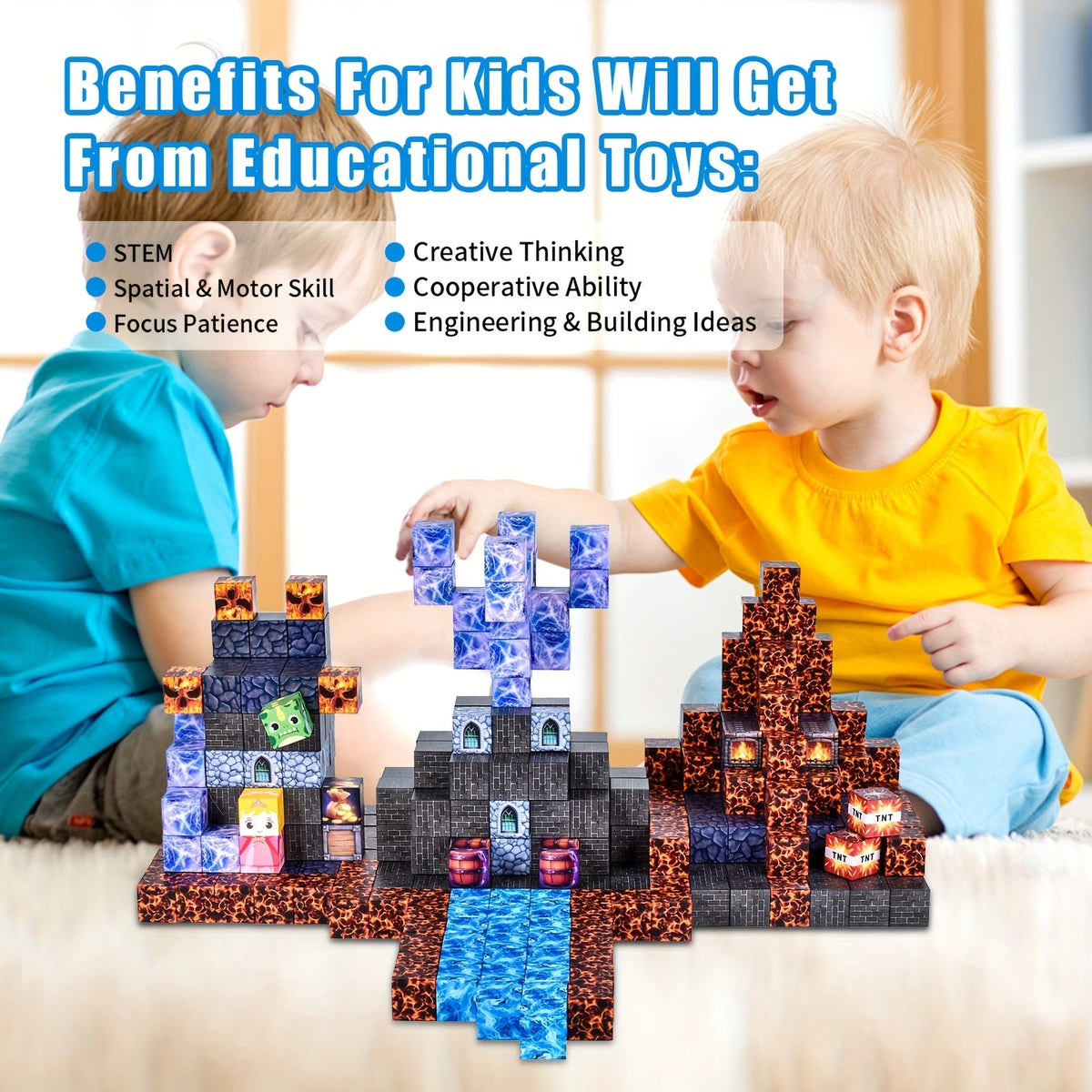 100pcs Magnetic Building Blocks Mechanical Guard STEM Construction Toy Set for Kids Creative Magnet Building Kit Birthday Christmas Easter Gift for Boys Girls Ages 6+