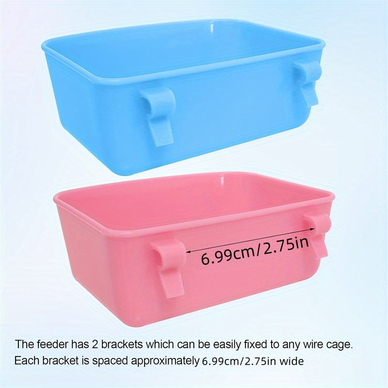 Bird Cage Hanging Feeder 6-Pack - Universal Plastic Food & Water Container Bath Water Bowl for Parrots Budgies Canaries & Small Birds, Clip-On Cage Feeder Cups (Random Colors)