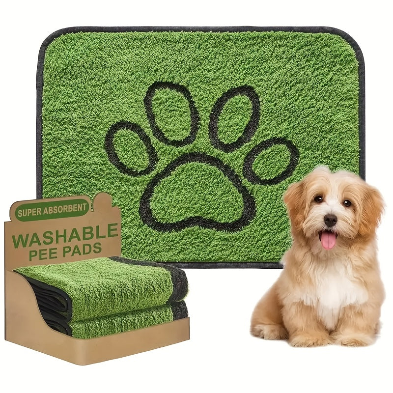 Washable Dog Pee Pad Reusable Non-Slip Training Mat - Super Absorbent Polyester Puppy Pad for Crate Sofa & Floor, Tear-Resistant Machine Washable Puppy Training Pads for Small Medium Dogs, S & L Sizes