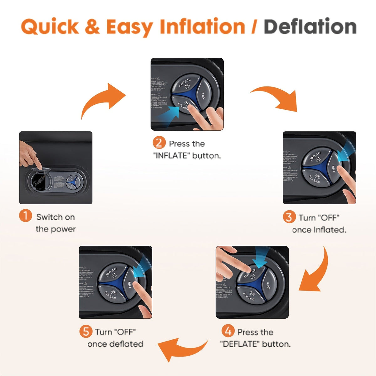 Inflatable Air Mattress with Built-In Pump – Double Height Blow-Up Airbed 16"/18"/21" Thick, 660 Lbs Capacity, Non-Slip Bottom – for Home, Guest Room, Camping & Outdoor Use