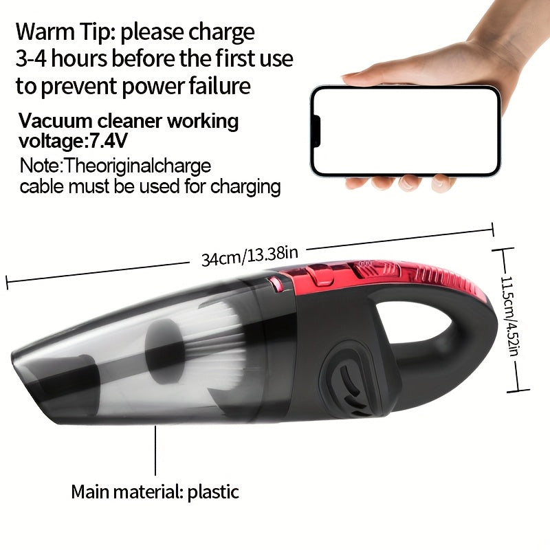 Handheld Car Vacuum Cleaner 4200PA Super Suction, 1800mAh Cordless Portable Vacuum with 5 Attachments, Low Noise for Car Interior, Pet Hair, Home Cleaning – Pink Gift for Women