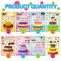 Birthday Cake Stickers for Kids 24 Sheets – DIY Make Your Own Cake Decoration Sticker Set with Fruit, Candy & Candles, Happy Birthday Party Favors, Classroom Teacher Reward Stickers, Fun Gift for Boys Girls