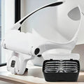 Head Mounted Magnifier with LED Light, 5 Interchangeable Lenses 1.0X-3.5X, Adjustable Headband Magnifying Headset for Jewelry Making, Electronics Repair, Model Building, Reading & Precision Work