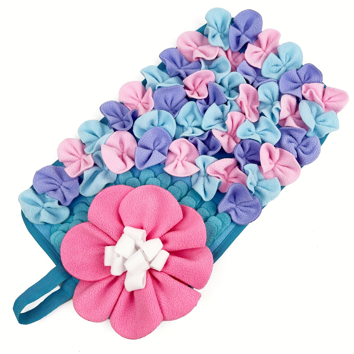Interactive Snuffle Mat for Small Pets, Rabbit & Hamster Foraging Pad with Flower Design & Non-Slip Base, Mental Stimulation Feeding Toy for Guinea Pigs, Hedgehogs & Small Animals, Enrichment Activity Mat