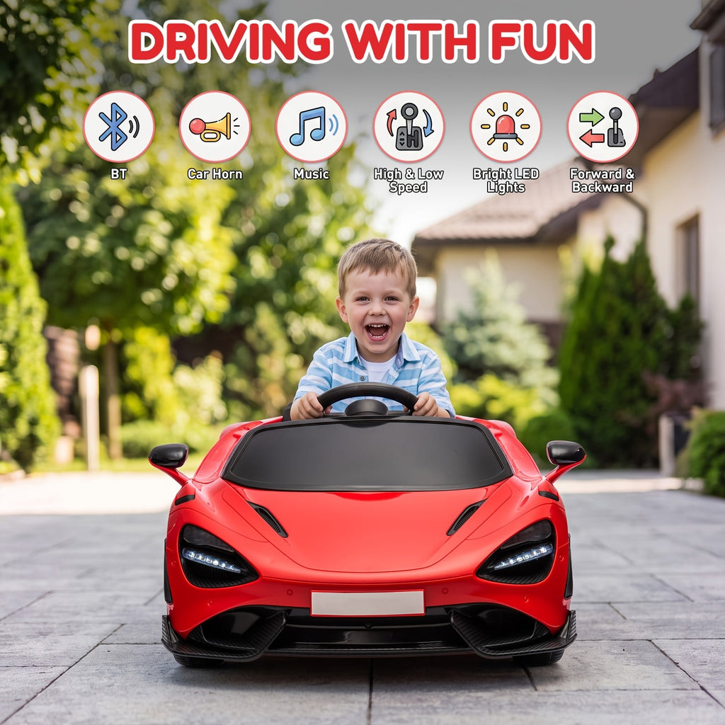 Kids Electric Ride-On Car Toy for Toddlers Ages 3-5 - Battery Powered Vehicle with 3 Speed Settings, Parental Remote Control, Suspension System & LED Lights | Birthday Christmas Gift for Boys & Girls