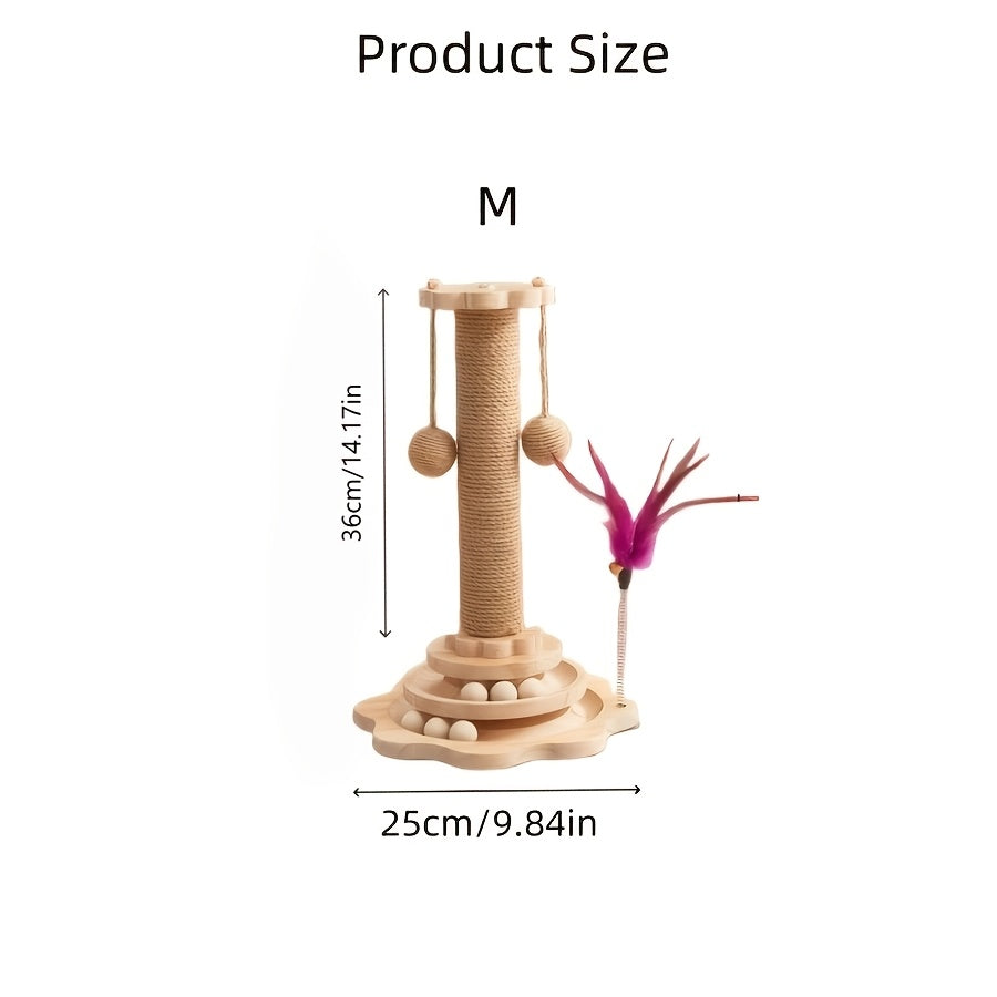 Cat Scratching Post & Cat Tree – Solid Wood Sisal Scratcher, Multiple Styles: Mushroom, Dolphin, Velvet, Hammock & Standing Board, Sizes S/M/L/XXXL for Cats of All Ages