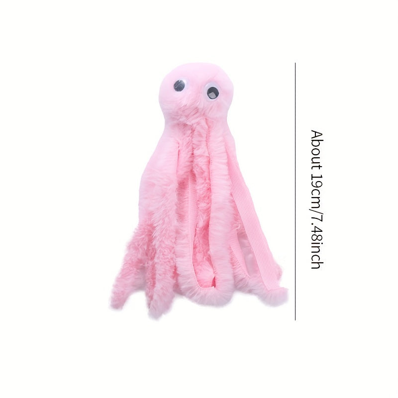 Cute Octopus Cat Toy – Bite-Resistant Plush Chew Toy for Cats & Kittens, Interactive Teeth Grinding Pet Toy for Indoor Play, Soft Stuffed Catnip-Style Toy