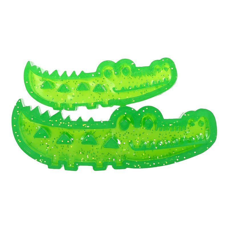Crocodile Dog Food-Stashing Rubber Chew Toy – Interactive Slow Feeder & Enrichment Foraging Toy for All Breeds, Reusable Treat Dispensing Puzzle Toy, Chew-Resistant, Fun Green Design, Small & Large