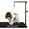 Dog Grooming Arm with Clamp Adjustable Foldable - 2-in-1 Haunch Holder & Loop Noose for Grooming Table, Height 20-33 Inches, Portable Pet Grooming Restraint Arm for Small Dogs & Puppies, Table Not Included