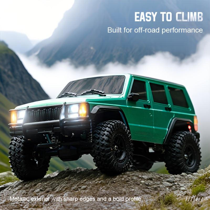 1:18 Scale RC Rock Crawler 4x4 All Terrain Remote Control Car – High-Torque Diamond Axles, LED Lights, Heavy-Duty Chassis – Extreme Off-Road RC SUV for Adults & Kids – White, Gray, Blue, Green