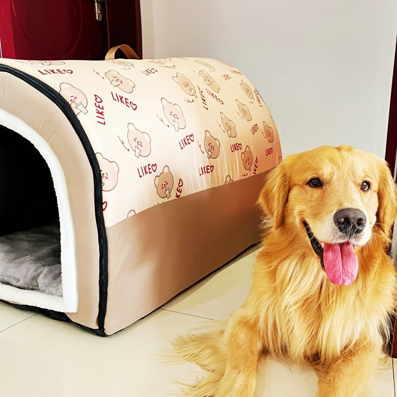 Washable Dog Bed with Removable Cover & Non-Slip Bottom – Orthopedic Foam Support, Cozy All-Season Bed for Small Medium Large Dogs Up to 99 LBS, Cartoon Design, Machine Washable