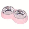 Stainless Steel Double Pet Bowl - Food & Water Dual Bowl Set for Small Medium Large Dogs & Cats, Durable Non-Rust Cat & Dog Food Bowl