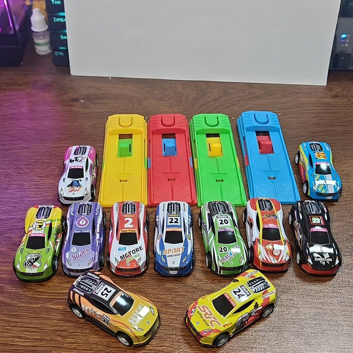 Alloy Die-Cast Shooting Flying Racing Car Toys for Kids – 6-Pack Mini Metal Pull-Back Launch Cars, Birthday Party Favors, Pinata Fillers & Goodie Bag Stuffers for Boys | Random Colors