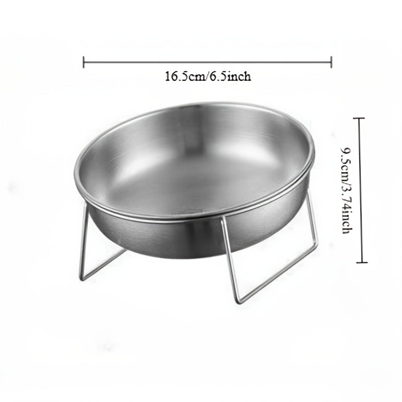 Elevated Dog & Cat Bowl Set – 15° Tilted Stainless Steel Raised Food & Water Bowl with Stand, Anti-Choke Ergonomic Design for Small Dogs & Cats – 2-Piece Bowl + Stand Set