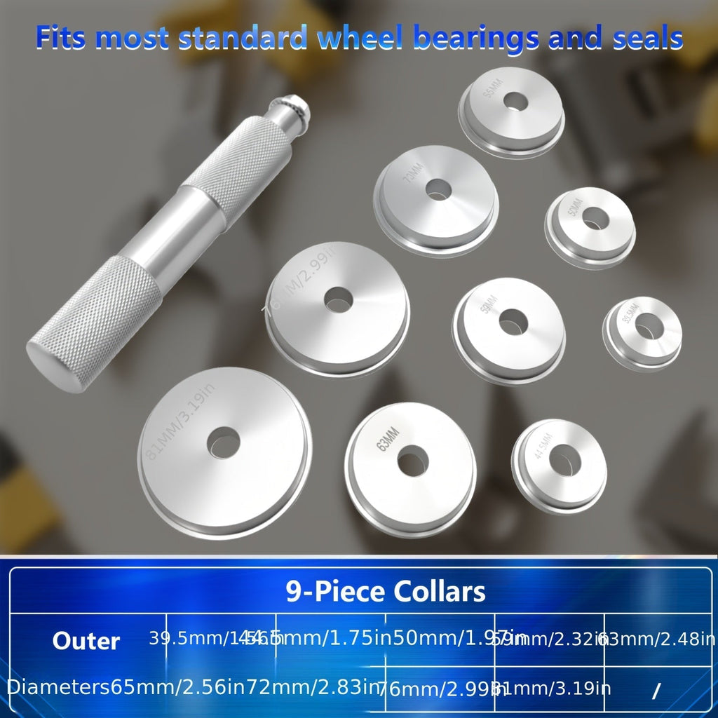 Bearing Press Kit 10-Piece – Bearing Race & Seal Bushing Driver Installation Set with 9 Double-Sided Adapters, Universal Fit for Cars, Trucks & SUVs, Professional Mechanic Tool