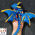 3D Printed Articulated Dragon Statue Dual-Horned Flexi-Wings Hybrid-Color Scales Collector's Desk Decor Model Figurine Fantasy Gift for Adults & Dragon Lovers