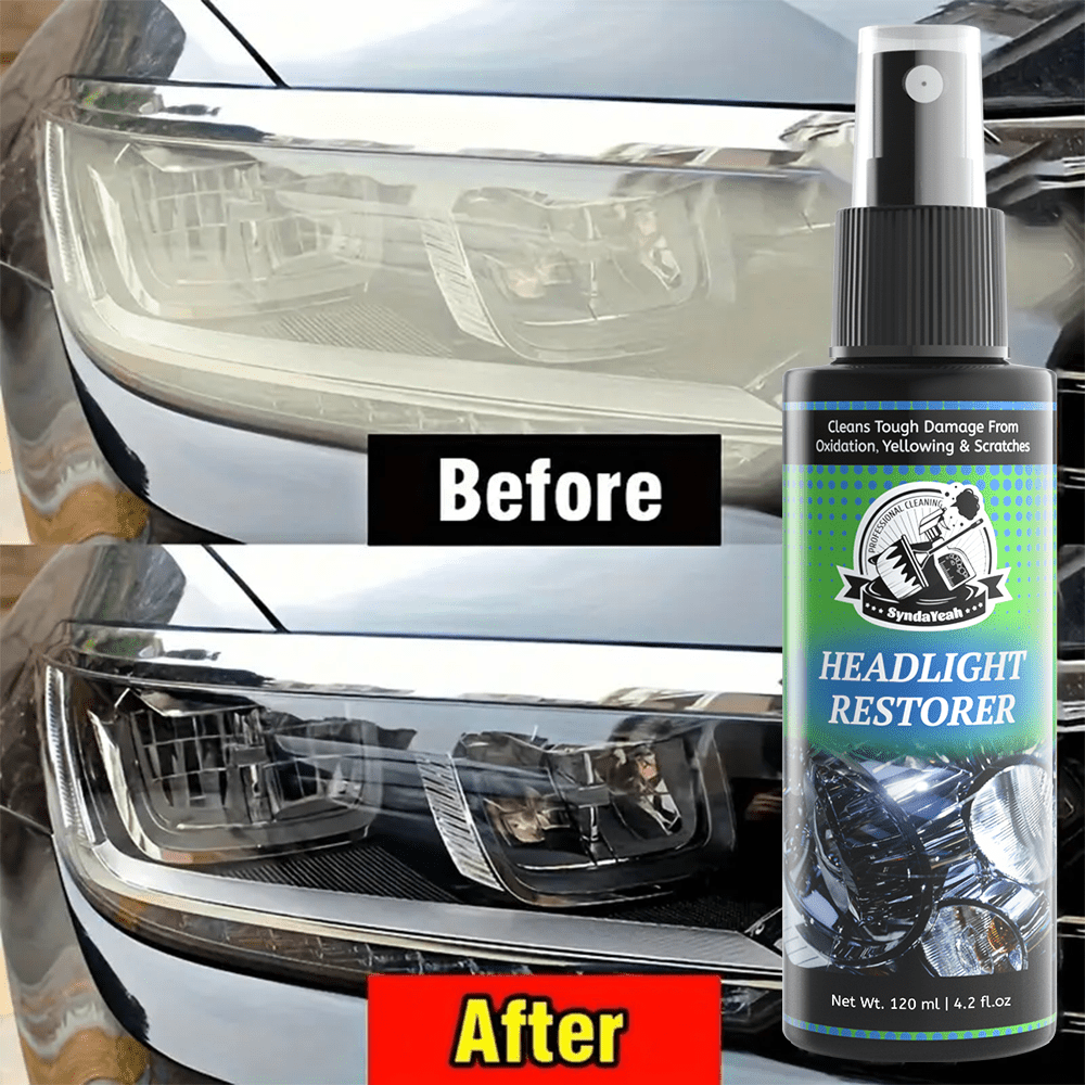 Headlight Restoration Liquid 4.06oz – No Polishing Required, Instantly Clears Cloudy & Yellowed Lenses, Quick DIY Headlight Repair Solution, Enhances Visibility & Brightness, Universal Fit for All Car Models, Headlight Cleaner & Refurbishment Fluid