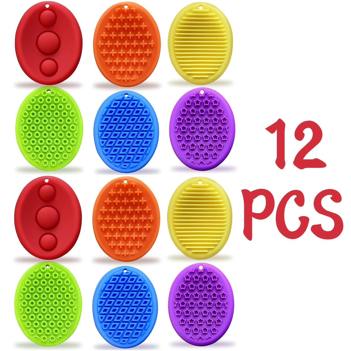 Textured Soft Worry Stones Fidget Toys 6/12 Pack Sensory Calming Tool for Autism ADHD Anxiety Relief Students Kids Classroom Prizes Stress Toys Bulk Pack