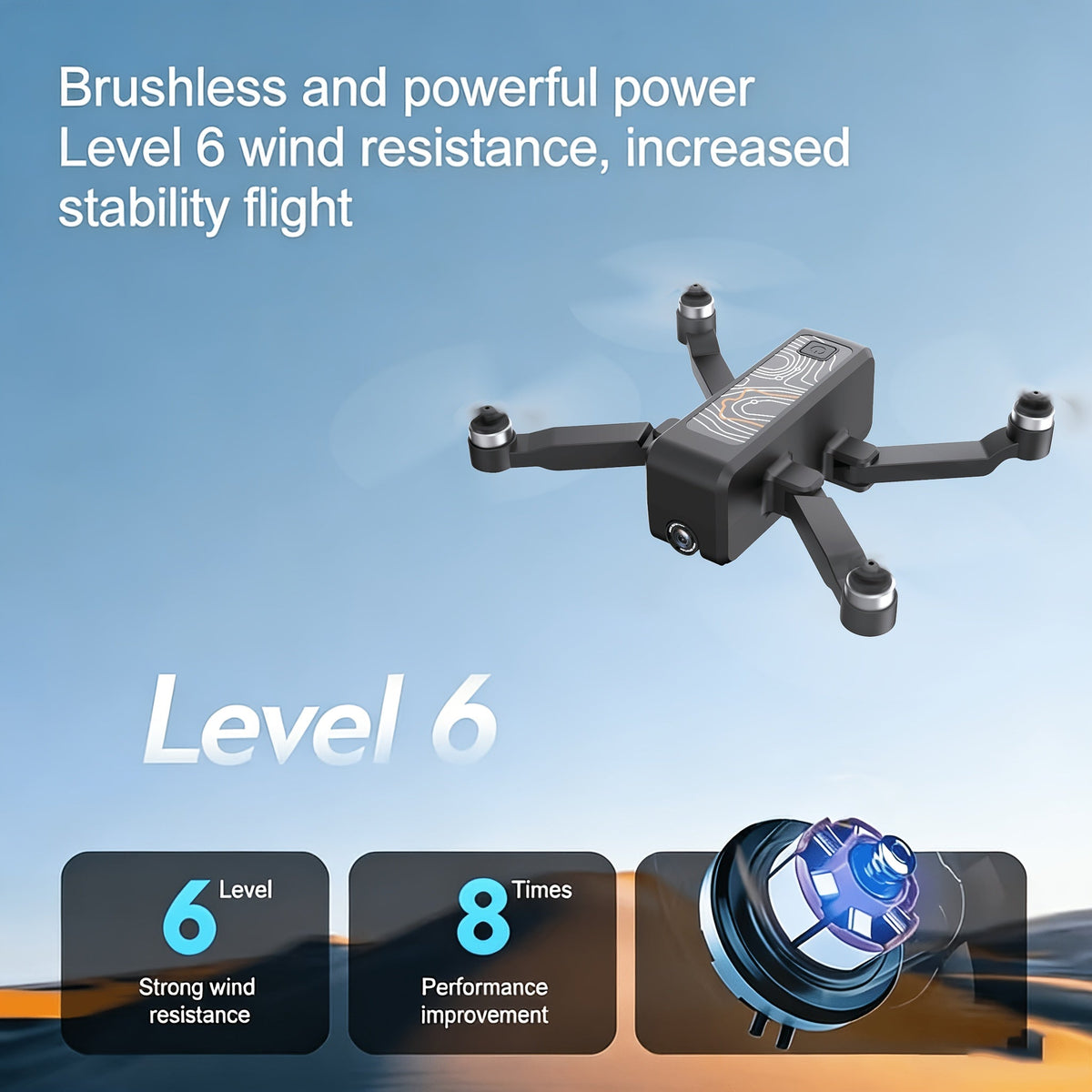 H5 Mini Drone with 4K HD Camera Brushless Motor Anti-Shake Gimbal 3 Batteries Carrying Case One-Button Takeoff Obstacle Avoidance Orbit Flight Windproof Stable RC Drone for Adults Beginners