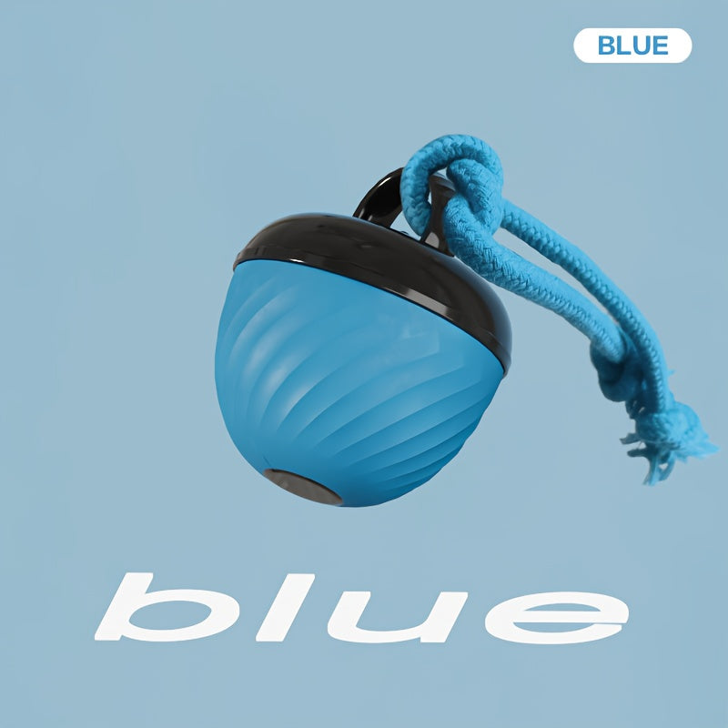 Interactive USB Rechargeable Rolling Dog Ball Toy with Light - Smart Auto-Moving Ball with Tail Rope & LED, Bite-Resistant Indoor Play for Small Medium Dogs, Boredom Relief Chew & Chase Toy
