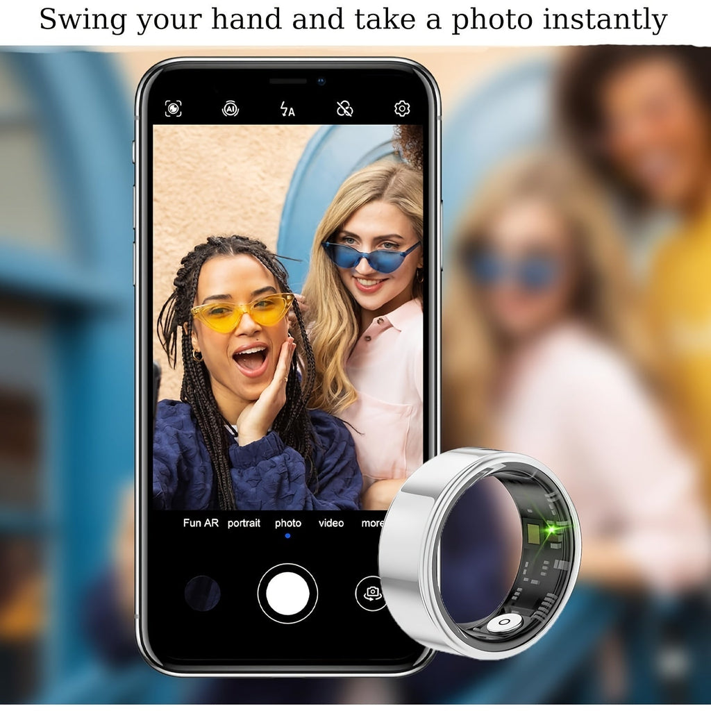 Smart Ring for Women – Fitness Tracker with Heart Rate, Sleep Monitor, Stress & Menstrual Tracking, 100+ Sports Modes, IP68 Waterproof, No Subscription, iPhone & Android