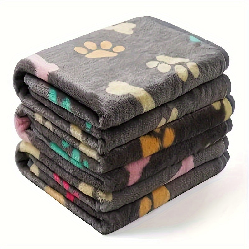 Cozy Bone-Pattern Dog Blanket for Small & Medium Dogs - Soft Warm Machine-Washable Pet Bedspread for Kennels, Crates, Sofas & Beds, Comfortable All-Season Dog Throw Blanket