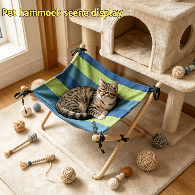 Pet Hammock for Cats & Small Dogs – Soft Breathable Hanging Cat Hammock with Sturdy Bite-Resistant Straps, Stable Weight Capacity, Easy Installation for Indoor Cage Crate & Furniture
