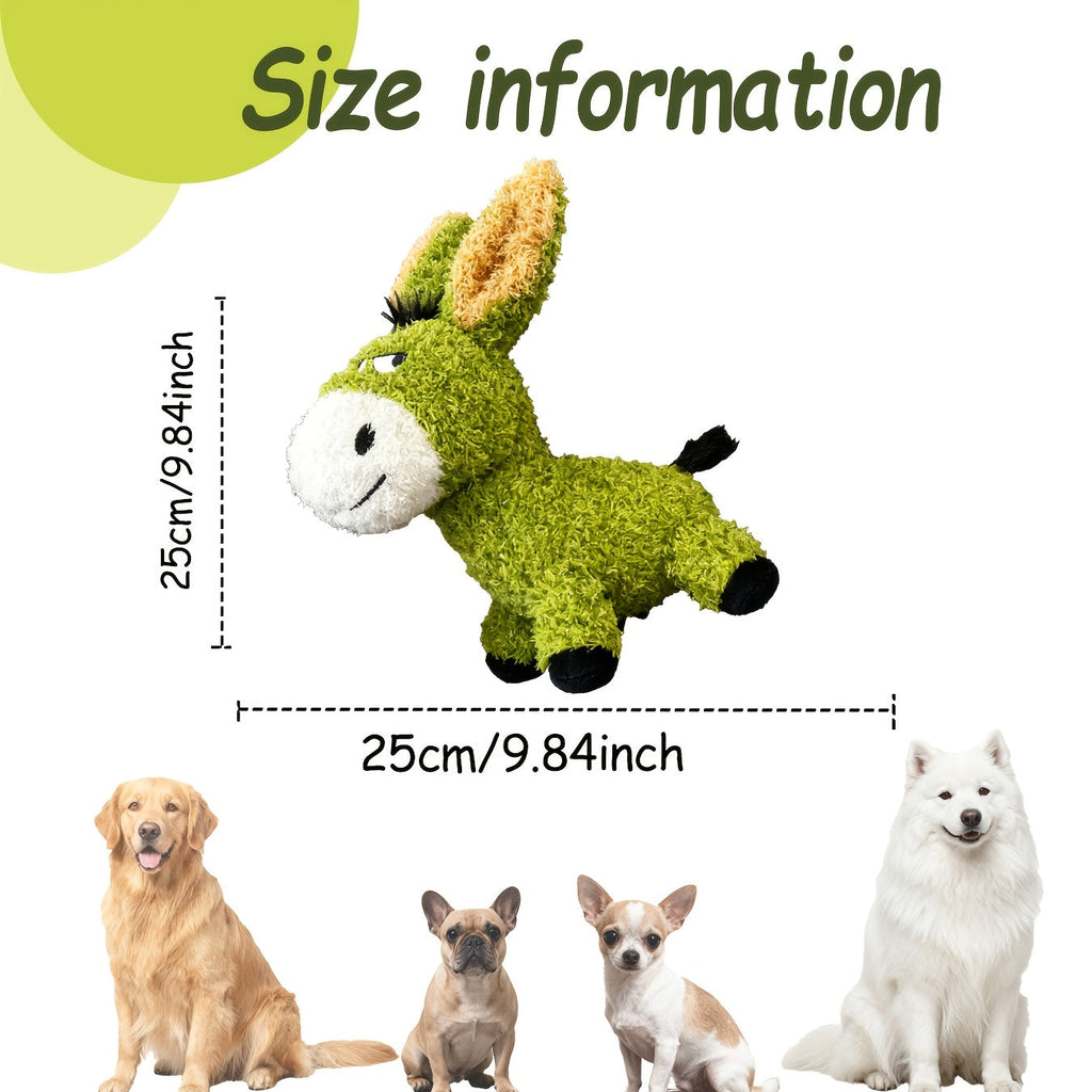 Double-Layer Composite Reinforced Squeaky Donkey Chew Toy – Thickened Anti-Chew Plush Pet Toy for Dogs & Cats, Puppies & Kittens, Durable Wear-Resistant Interactive Squeaker Toy