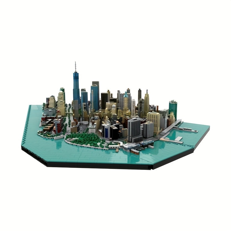 10556 Pcs New York Financial District Building Blocks MOC Architecture Model - NYC City Skyline Collector Set for Adults, Large Scale Urban Display Build, Expert STEM Gift
