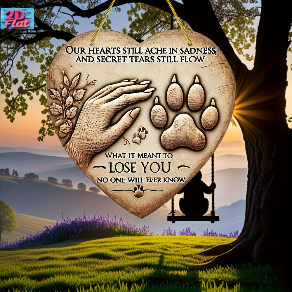 Heart-Shaped Resin Dog Grave Marker - 6.3" Pet Memorial Sign for Yard & Lawn, Decorative Sympathy Gift for Loss of Dog, Outdoor Pet Remembrance Plaque (Model A)