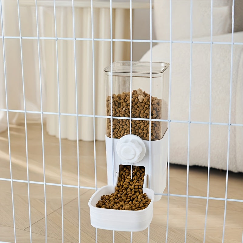 Automatic Hanging Cage Pet Feeder and Waterer Gravity Self-Feeding Drinking Bowl Set for Rabbits Cats Dogs Guinea Pigs 40oz Feeder 17oz Drinker