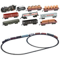 Electric Train Set for Kids - 19 Tracks 137.8 inch Expandable Layout, 10 Cars Electric Locomotive with Flashing Lights, Detachable Track | Classic Vintage Train Toy Gift for Boys Ages 3+ Christmas Birthday