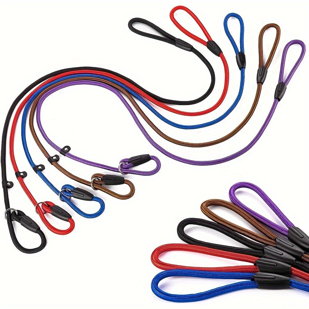 5-Pack Slip Lead Dog Leash - Nylon Rope Training Leads for Dogs of All Sizes, Durable Strong Dog Training Leash Set for Puppy Small Medium Large Dogs, Vet & Shelter Favorite