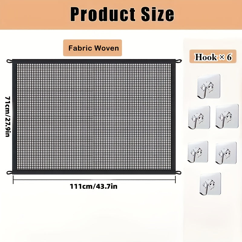 Foldable Pet Safety Gate for Dogs & Cats – No Drill Install, Adjustable Height, Mesh Barrier, Portable Lightweight Baby Gate for Stairs Doorways Hallways Indoor Home Use