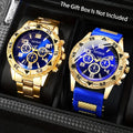 2-Pack Men's Quartz Watch Set – Stainless Steel Case & Silicone Strap, Classic Round Dial, Casual & Business Wear, Sporty Style Wristwatch Gift Set for Men, Sets A B C D Available