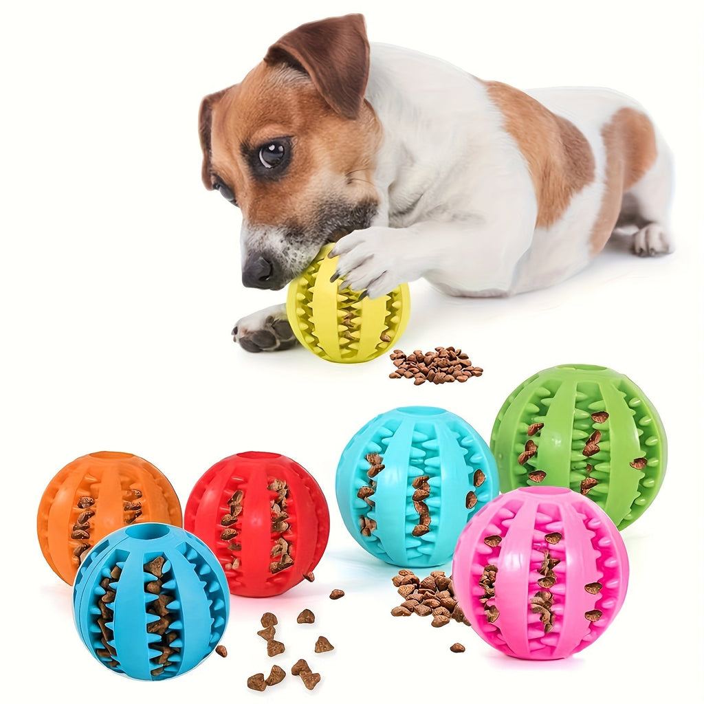 Treat Leaking Ball for Dogs & Cats – Interactive Slow Feeder Puzzle Toy for Mental Enrichment, Molar Teeth Cleaning & Bite Training, Educational Food Dispensing Ball, 2 Sizes, Random Colors