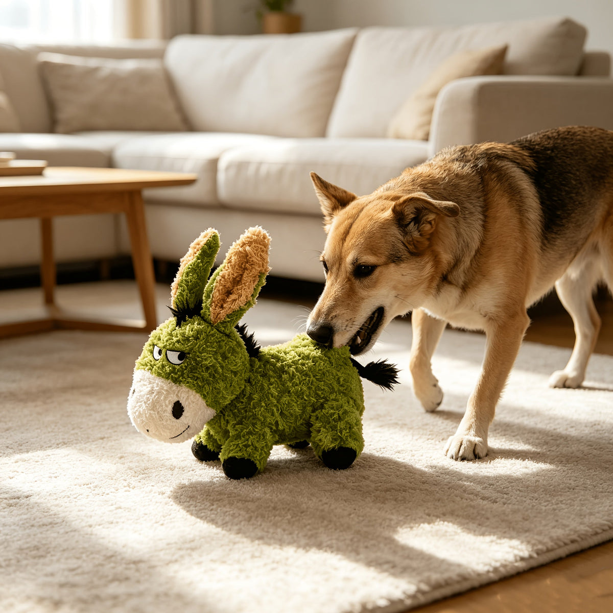 Double-Layer Composite Reinforced Squeaky Donkey Chew Toy – Thickened Anti-Chew Plush Pet Toy for Dogs & Cats, Puppies & Kittens, Durable Wear-Resistant Interactive Squeaker Toy