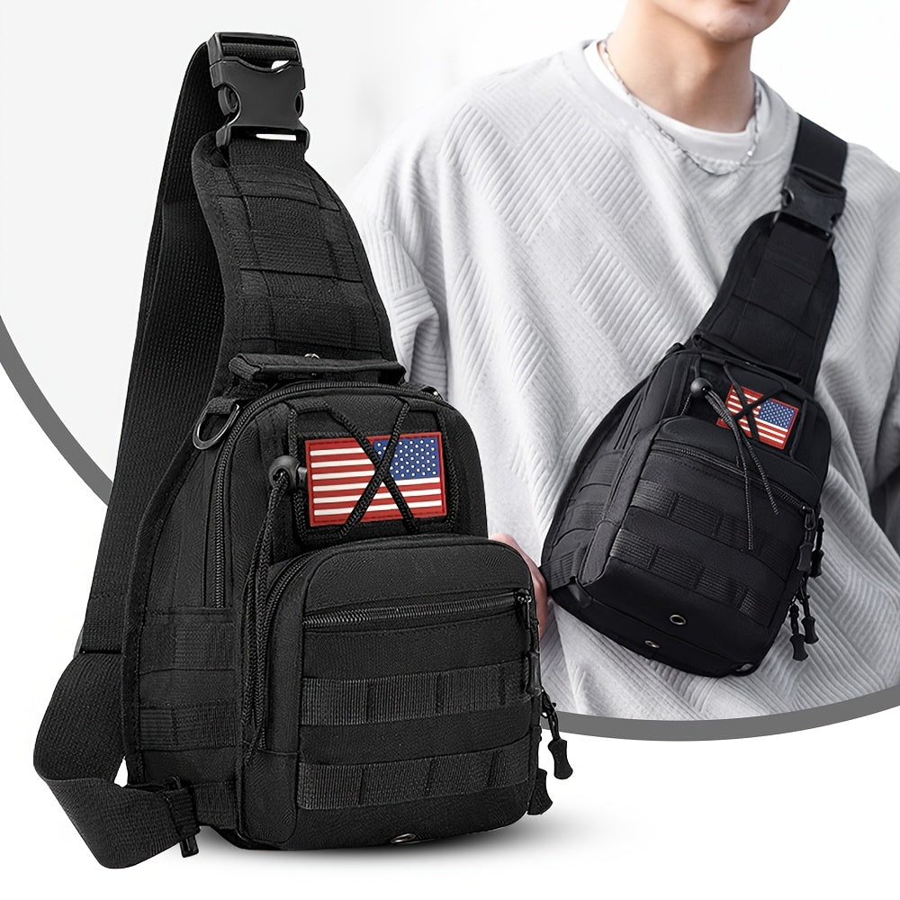Tactical Sling Backpack – Lightweight Crossbody Daypack for Cycling, Hiking, Travel & Daily Use, Multiple Colors with Flag Patch Option