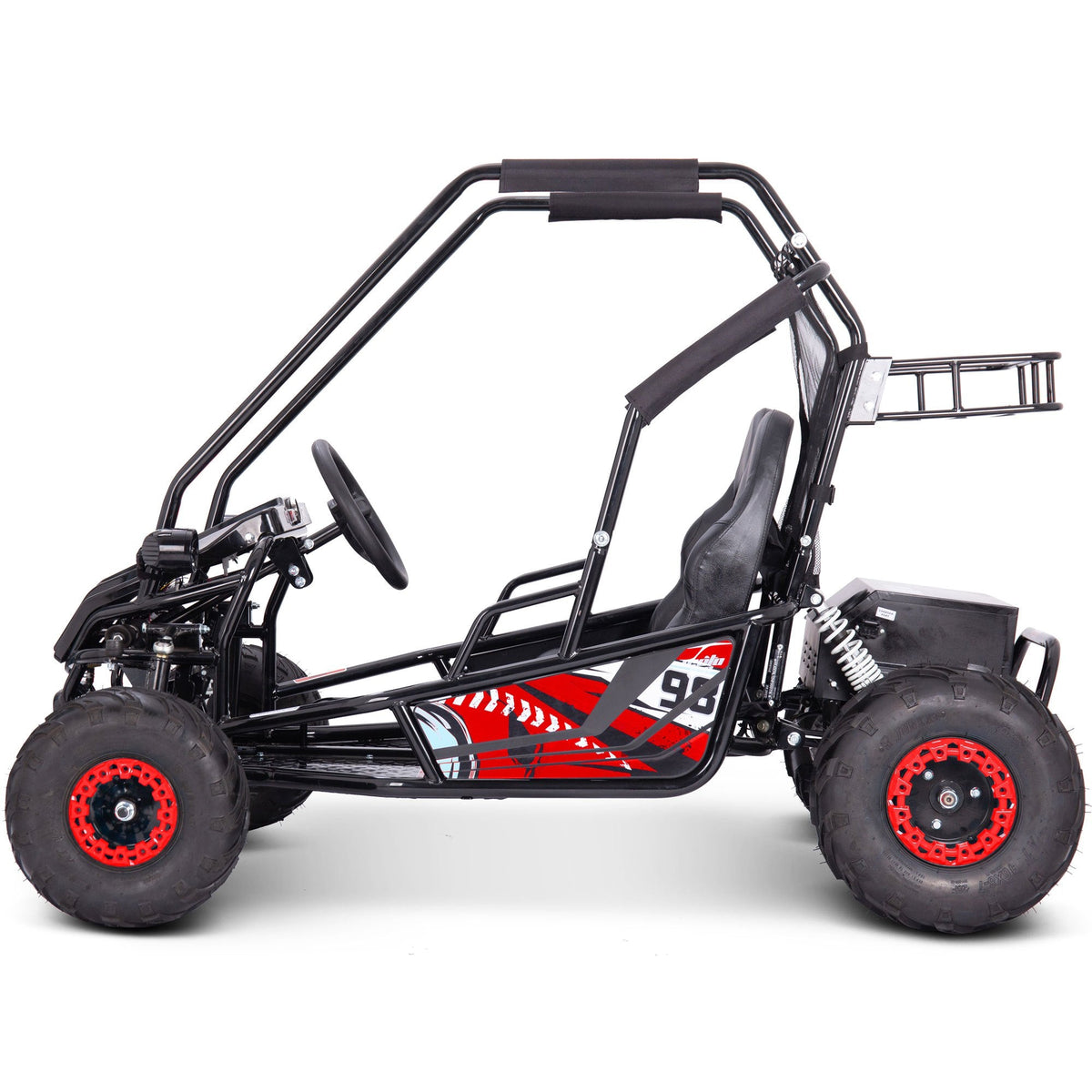 MotoTec Mud XL 60V 2000W 2-Seat Electric Go Kart – Full Suspension, 4-Point Harness, Bluetooth Speakers, 400 lb Capacity, Forward & Reverse, Off-Road Kids & Family Go Kart