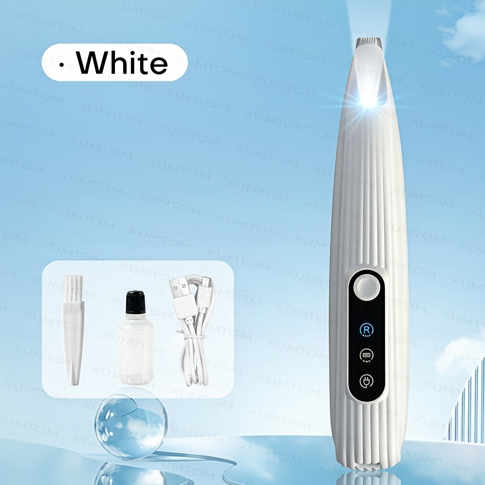Electric Pet Paw Trimmer with LED Light USB Rechargeable - Low Noise Dog & Cat Grooming Clipper for Paw Hair, Whiskers & Eye Area, Multi-Function Cordless Pet Hair Trimmer for Small Medium Dogs & Cats