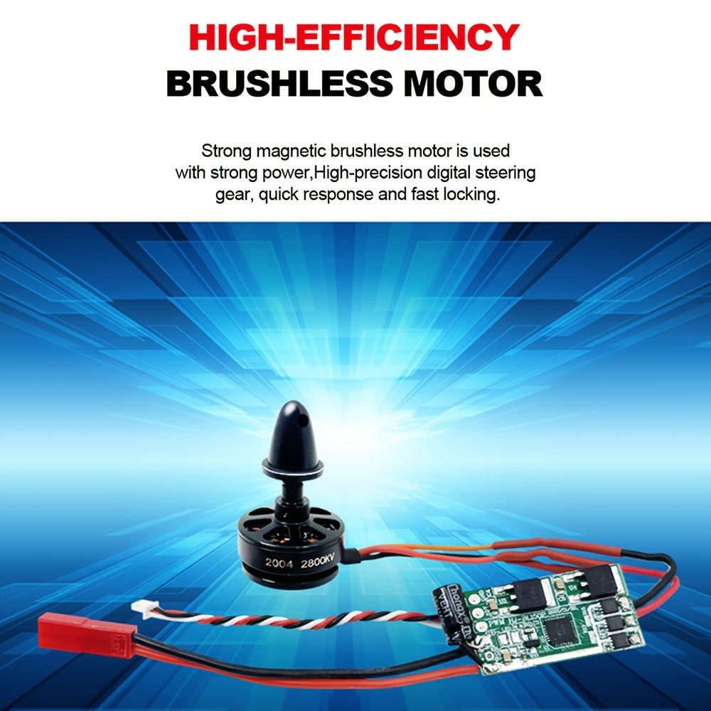 6CH RC Plane Brushless Motor Remote Control Aircraft One-Key Stunt Aerobatics RC Glider Airplane Toy for Beginners and Experienced Pilots with Two Batteries Included
